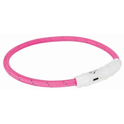 Trixie Flash Leuchtring USB - Leuchthalsband 5 Stunden Licht. Orange, Grün & Pink. - LUIS & LEON