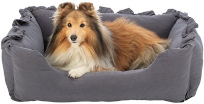 TRIXIE Hundebett Amelie mit Leinenbezug – weiches Hundebett mit erhöhtem Rand - LUIS & LEON