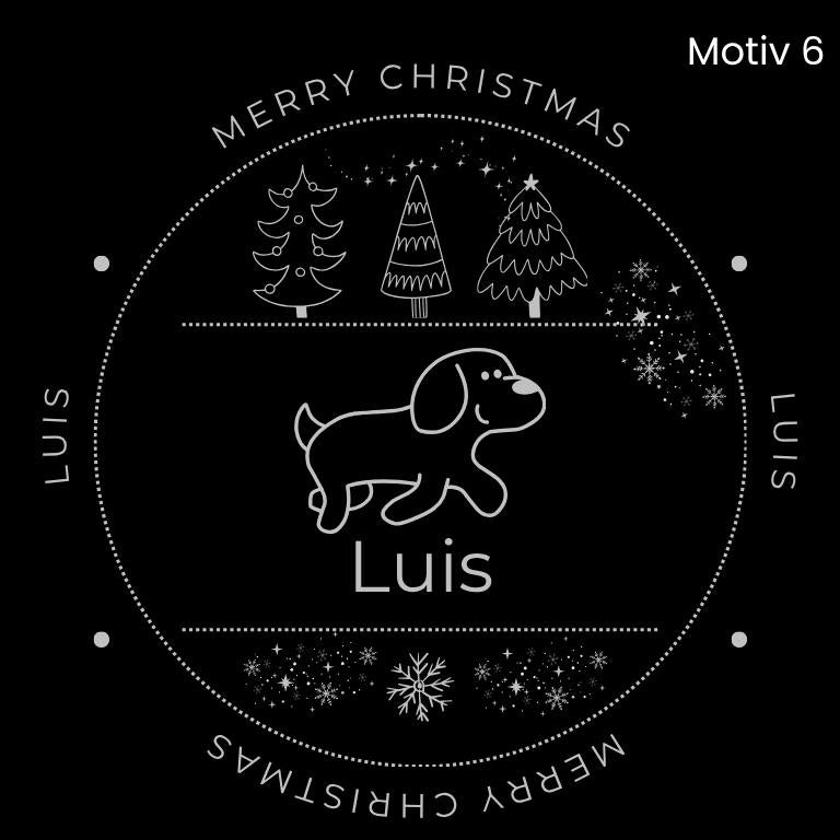 LUIS & LEON Personalisierte Leckerlidose Hund Weihnachten – mit Gravur & Hundenamen