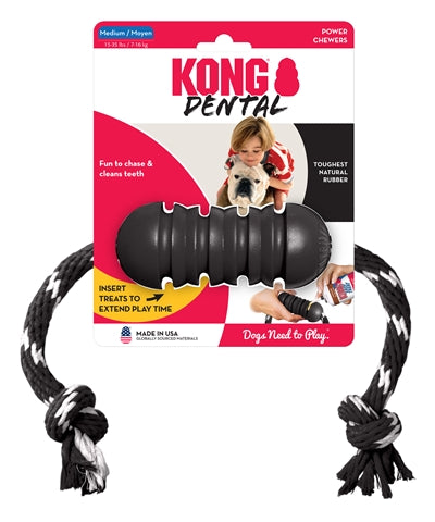 Kong Extreme Dental Mit Seil Schwarz / Weiss