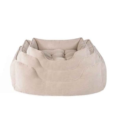 40Winks Rosewood Hundebett – Kuscheliges Kord - Hundebett in Beige - LUIS & LEON