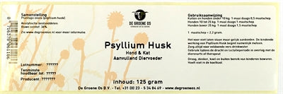 De Groene Os Psyllium Husk Hund/Katze