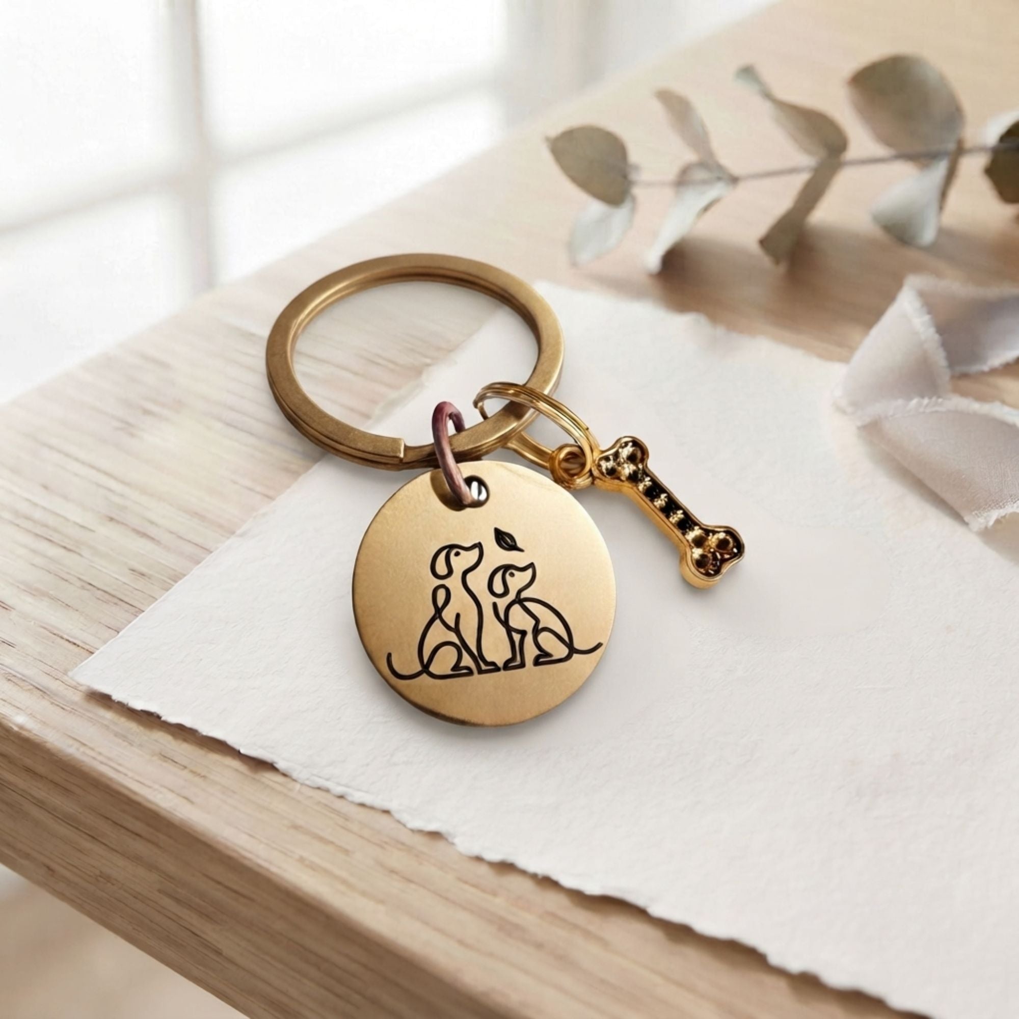 Personalisierte Hundemarke Edelstahl Rund – Symbol, Motiv - LUIS & LEON