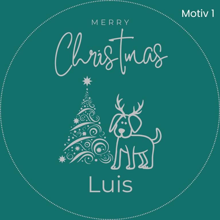 LUIS & LEON Personalisierte Leckerlidose Hund Weihnachten – mit Gravur & Hundenamen