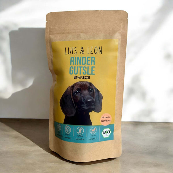 LUIS & LEON Bio Rinder Gutsle - Bio Hundeleckerli – 98% Fleisch