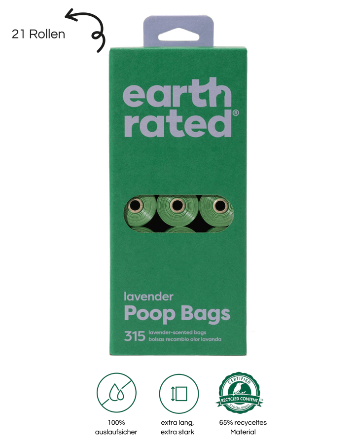 Earth Rated - POOP BAG - Hundekotbeutel Lavendel