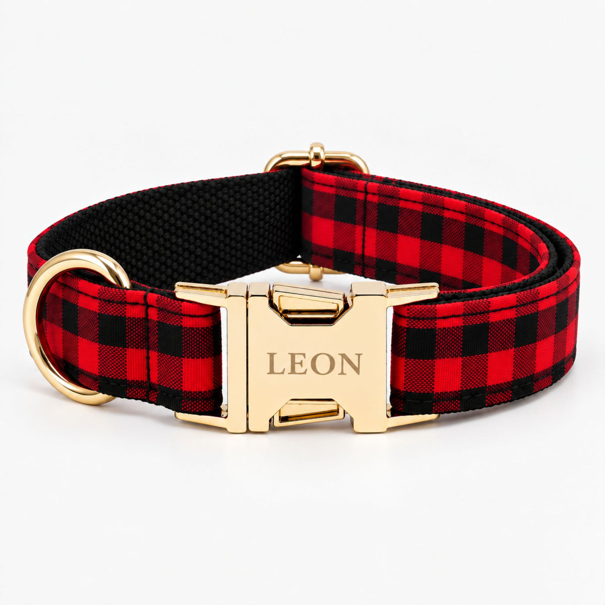 Personalisiertes Hundehalsband Karo – Gold