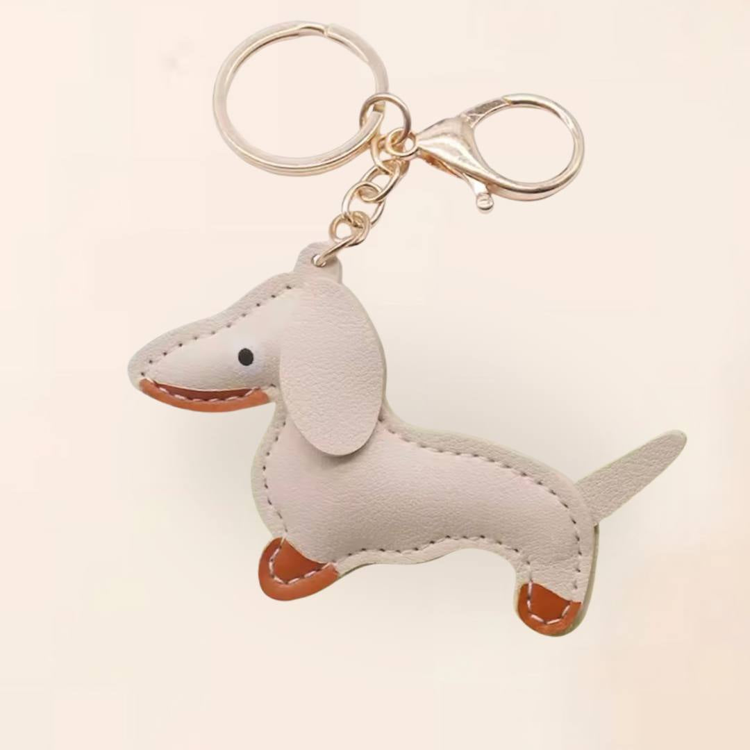 Personalisierter LUIS & LEON Dackel-Schlüsselanhänger – Kunstleder