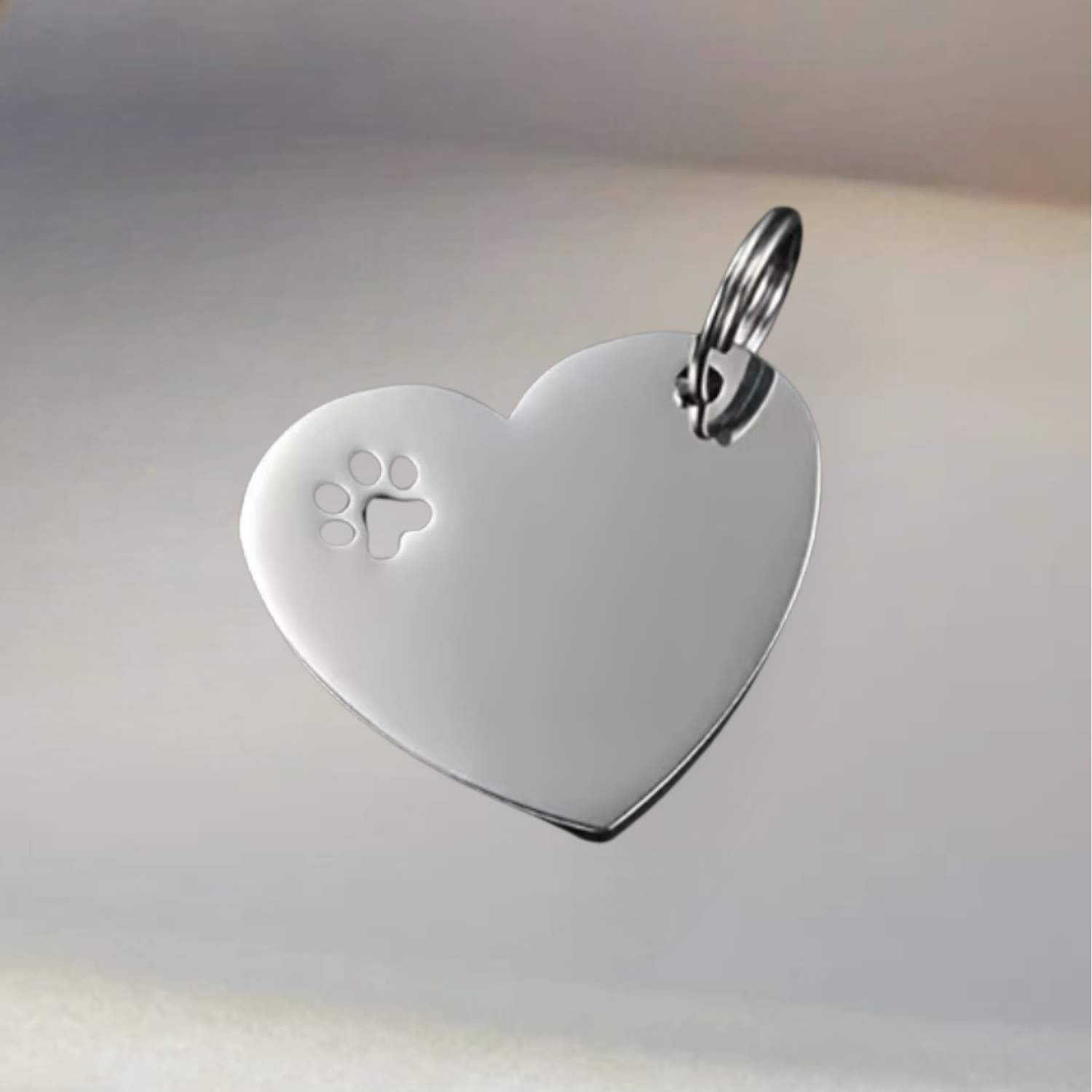 LUIS & LEON Hundemarke Herz aus Edelstahl mit Pfote