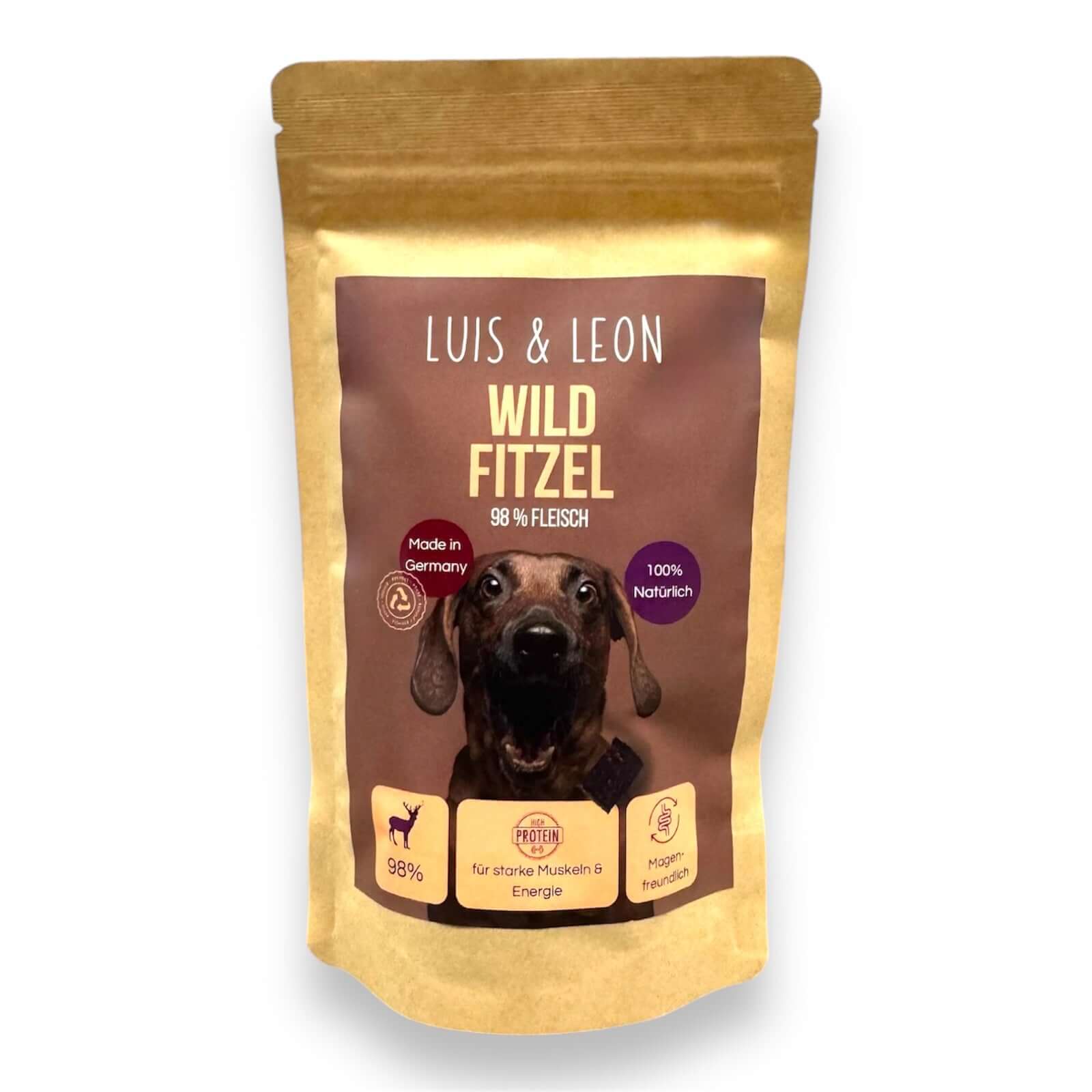 LUIS & LEON Wild Fitzel- Natürliche 98% Wild-Leckerli für abenteuerlustige Hunde