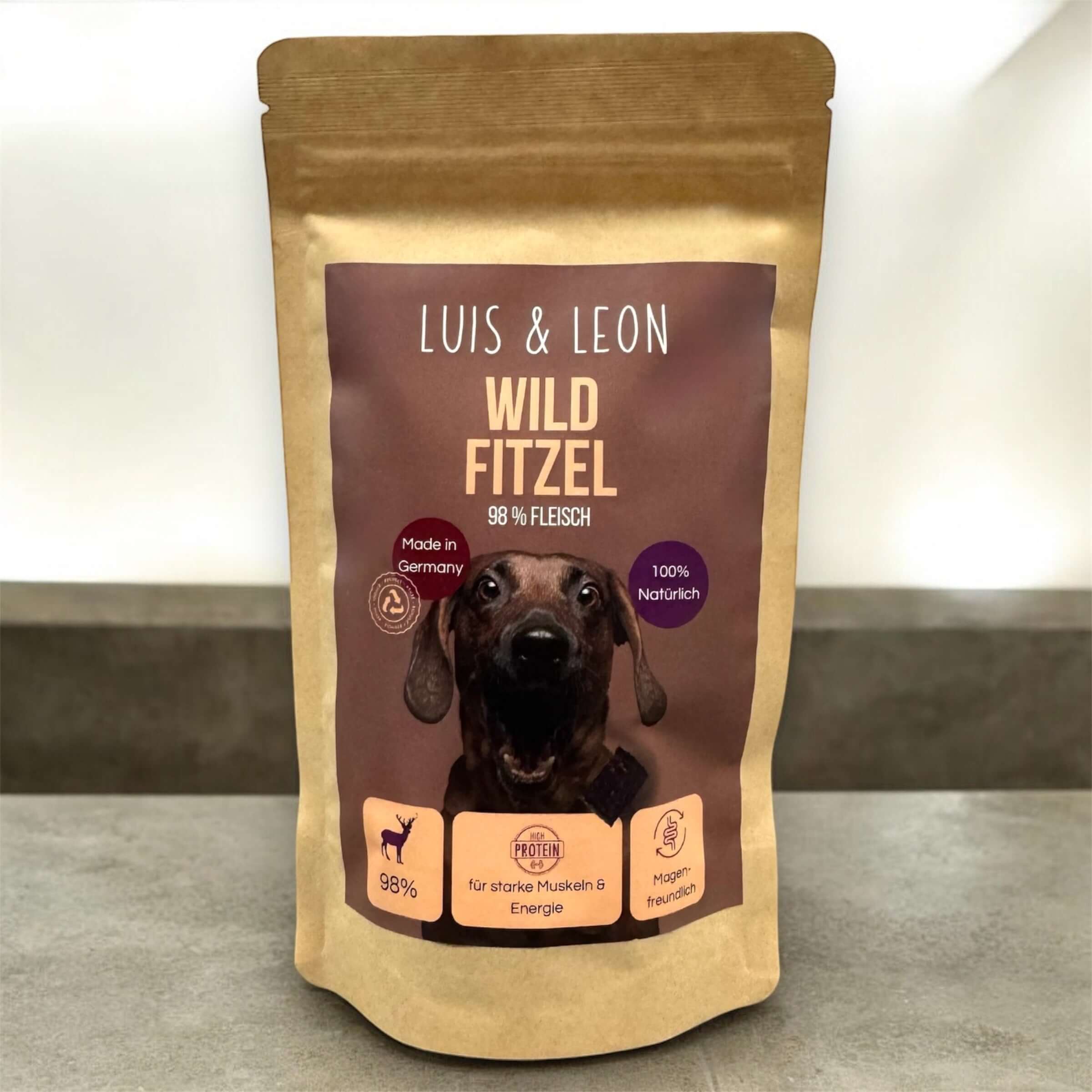 LUIS & LEON Wild Fitzel- Natürliche 98% Wild-Leckerli für abenteuerlustige Hunde