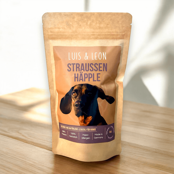 LUIS & LEON Straussen Häpple - Hundeleckerli Hypoallergen 98% Fleisch