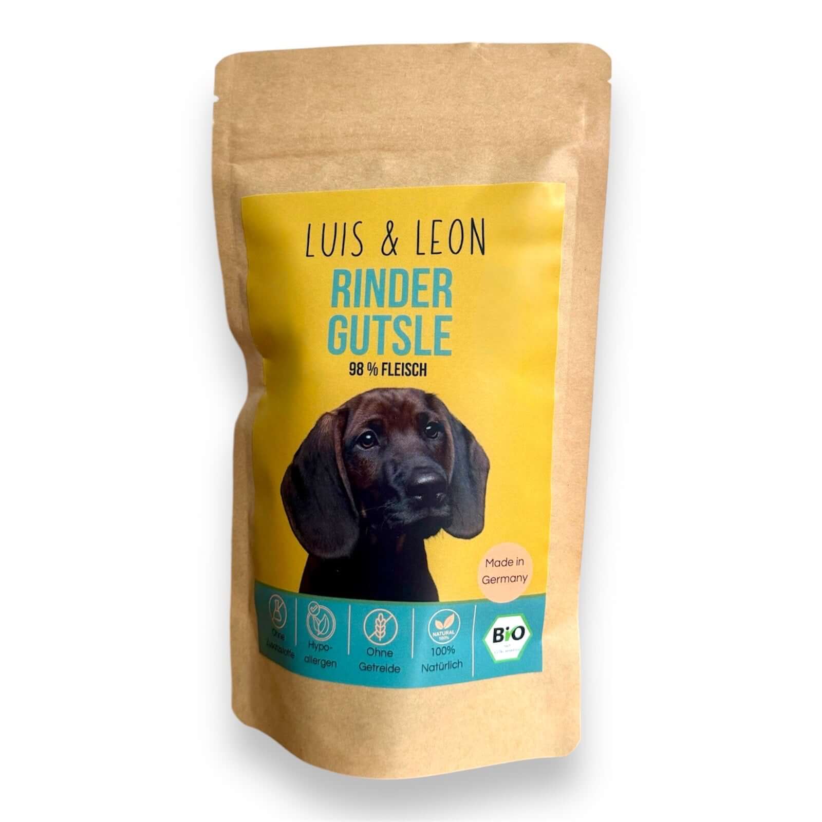 LUIS & LEON Bio Rinder Gutsle - Bio Hundeleckerli – 98% Fleisch