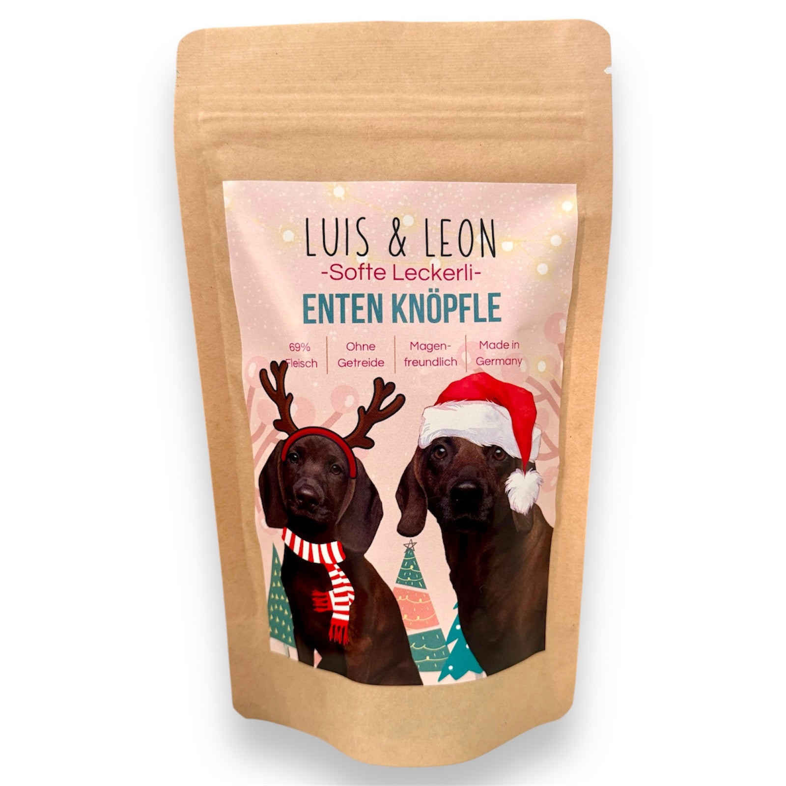 LUIS & LEON Enten Knöpfle - Weihnachtliche, softe Hundeleckerli – 69% Fleisch