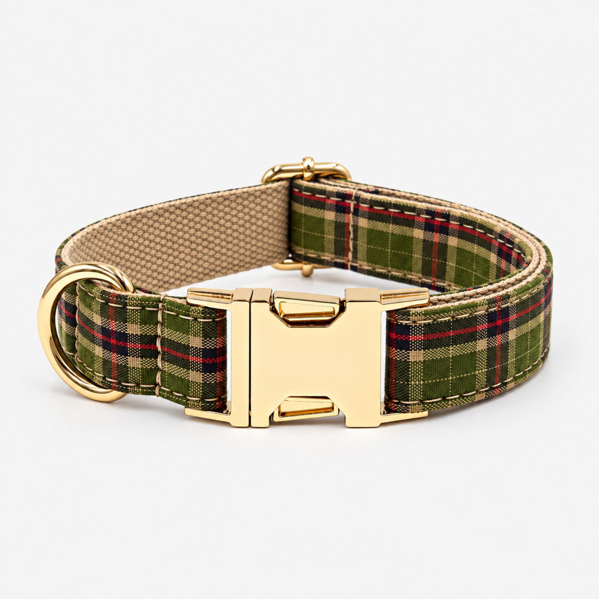 Personalisiertes Hundehalsband Karo – Gold