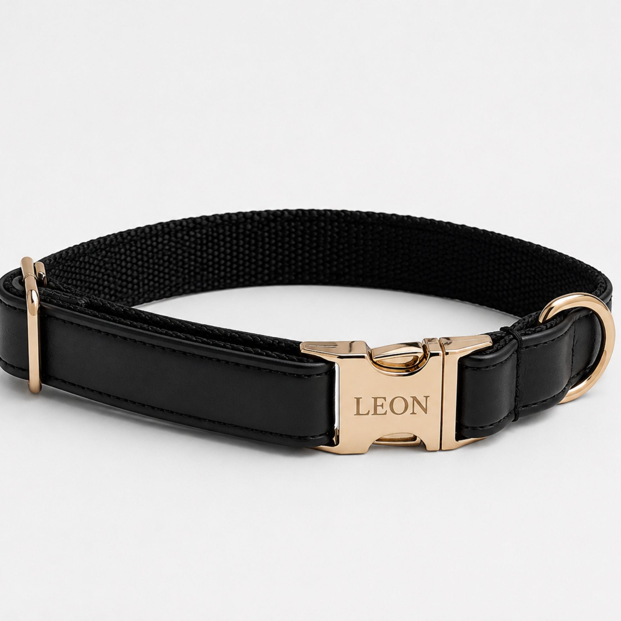 Personalisiertes Hundehalsband Kunstleder – Gold