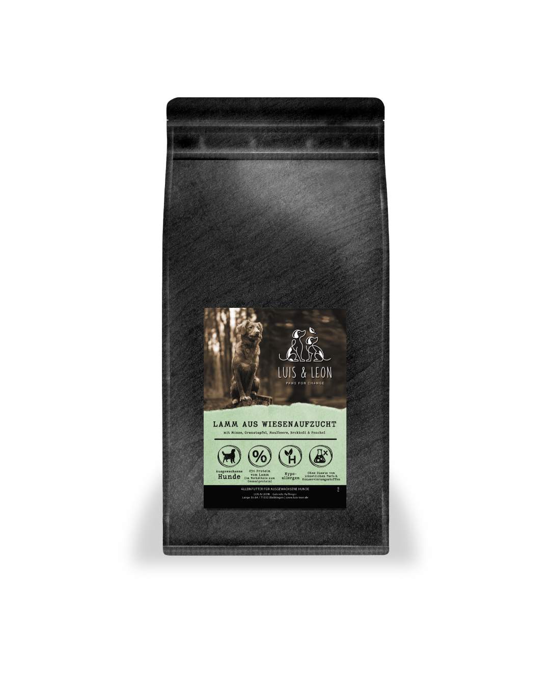 Trockenfutter Lamm für Hunde - LUIS & LEON, 65% Fleisch, Getreidefrei