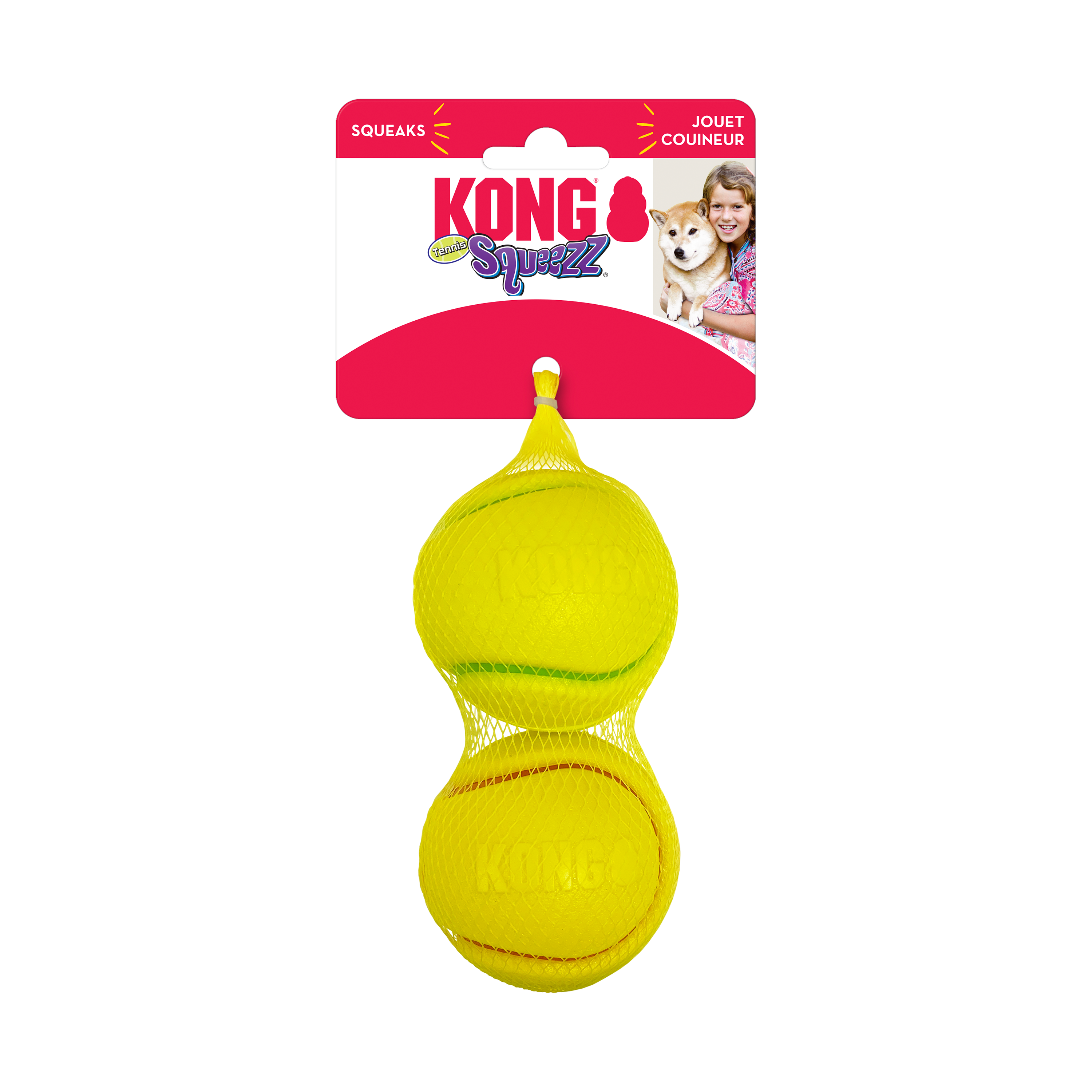 Kong Squeezz Tennisball (TPR) - Ball für interaktives Spiel