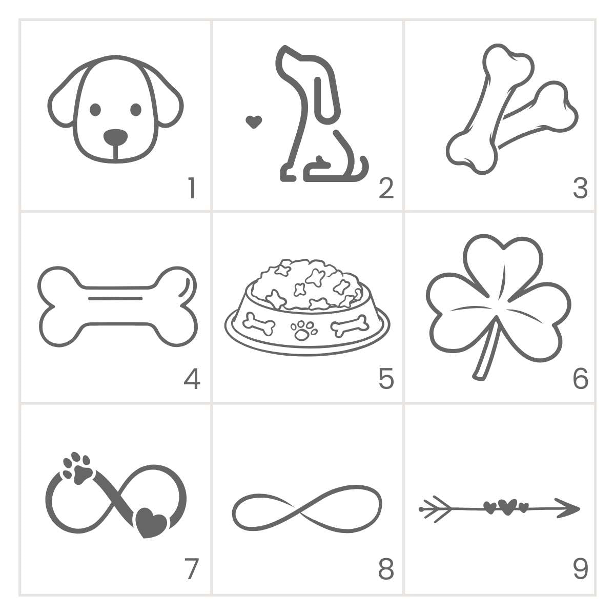 Hundemarke in Pfotenform mit Motiv von LUIS & LEON - Aluminium, Gravur mit Wunschtext - LUIS & LEON