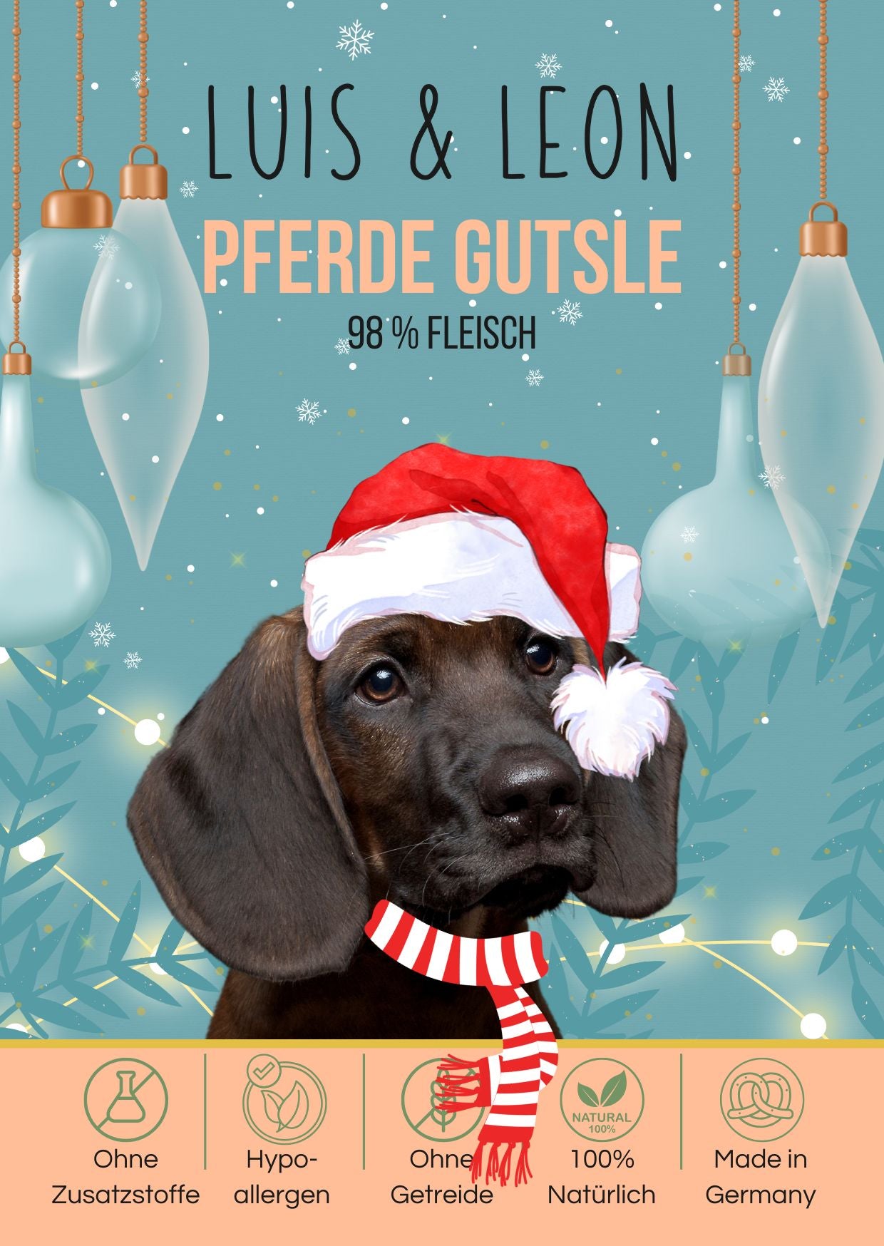 LUIS & LEON Pferde Gutsle - Weihnachts-Edition- Hundeleckerli 98% Fleisch