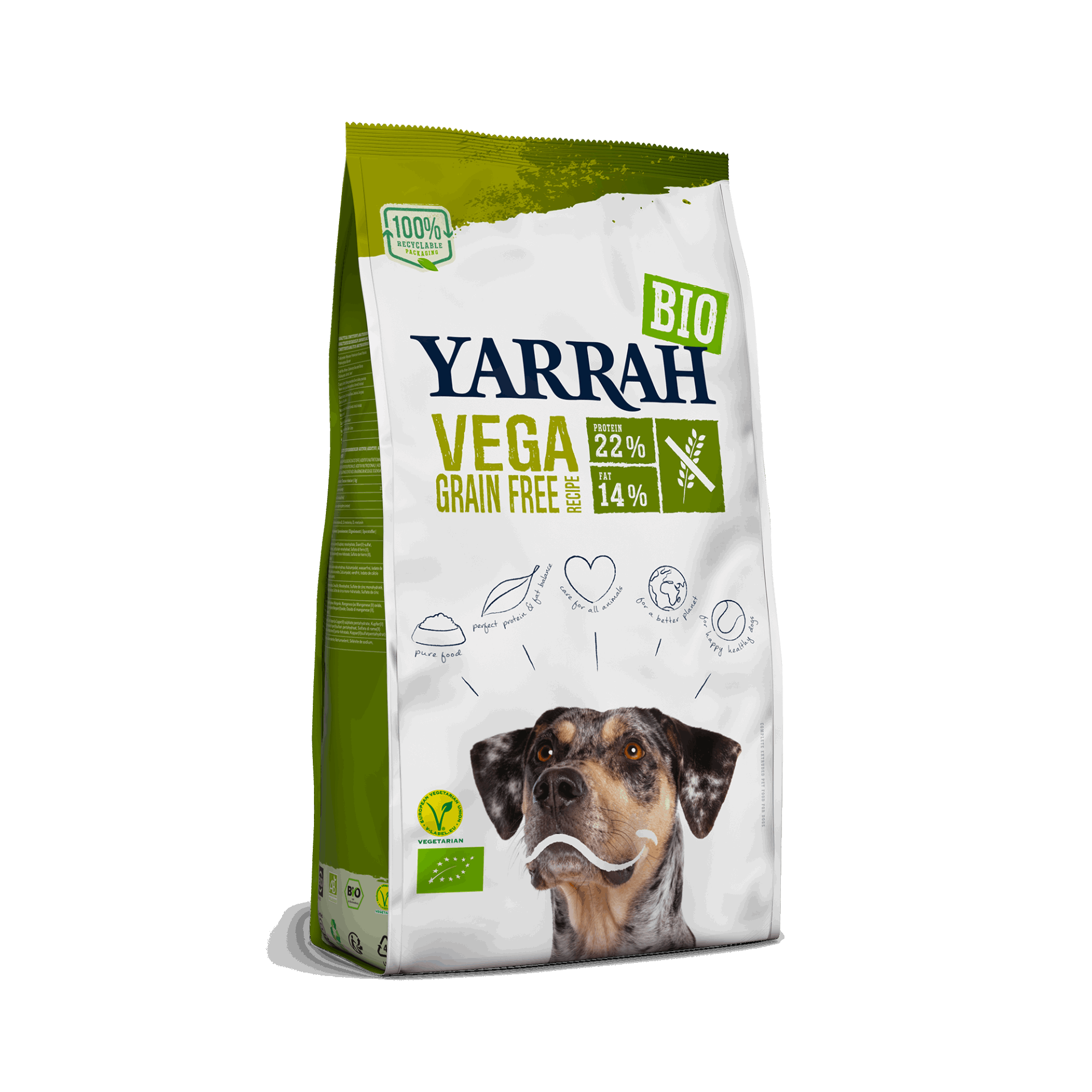 YARRAH Bio-Hundefutter Vega Grain-Free - Ultra Sensitive -  Vegetarisch - Getreidefrei