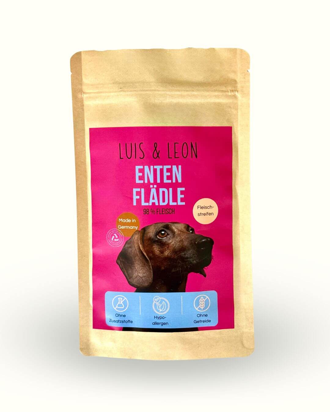 Fleischstreifen für Hunde Enten Flädle LUIS & LEON - 98% Fleisch, Getreidefrei - LUIS & LEON
