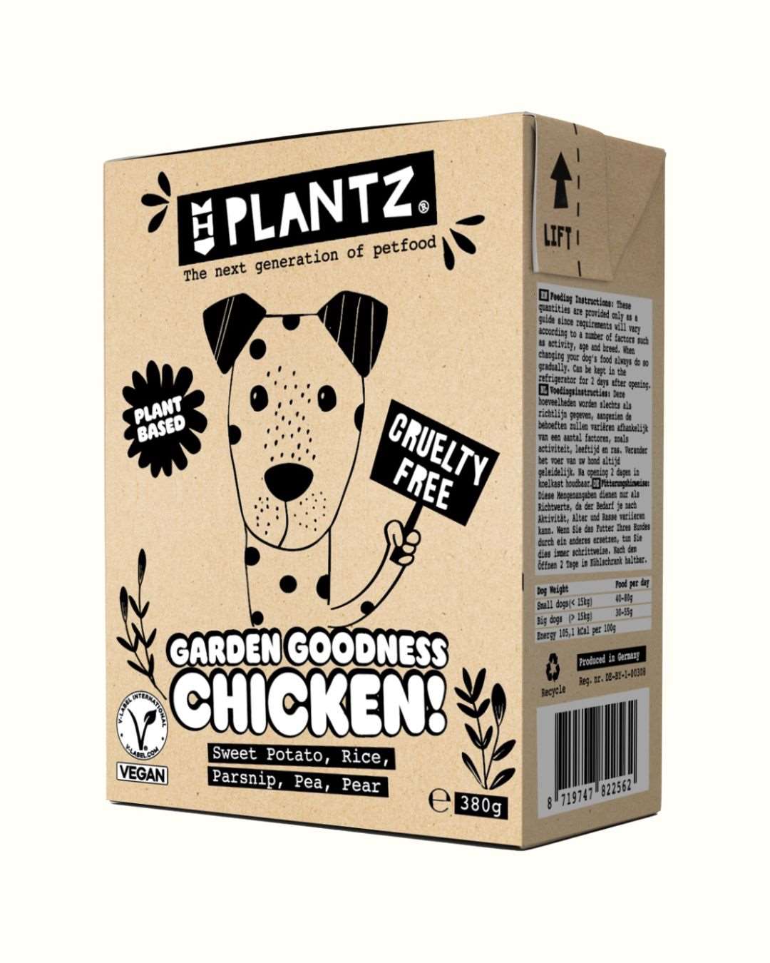 HenArt PLANTZ Chicken - Veganes Nassfutter für Hunde, Geschmack Huhn - LUIS & LEON