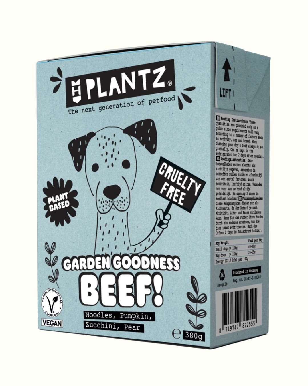 Henart Plantz Hundefutter Rind - auf Sojabasis vegan - LUIS & LEON