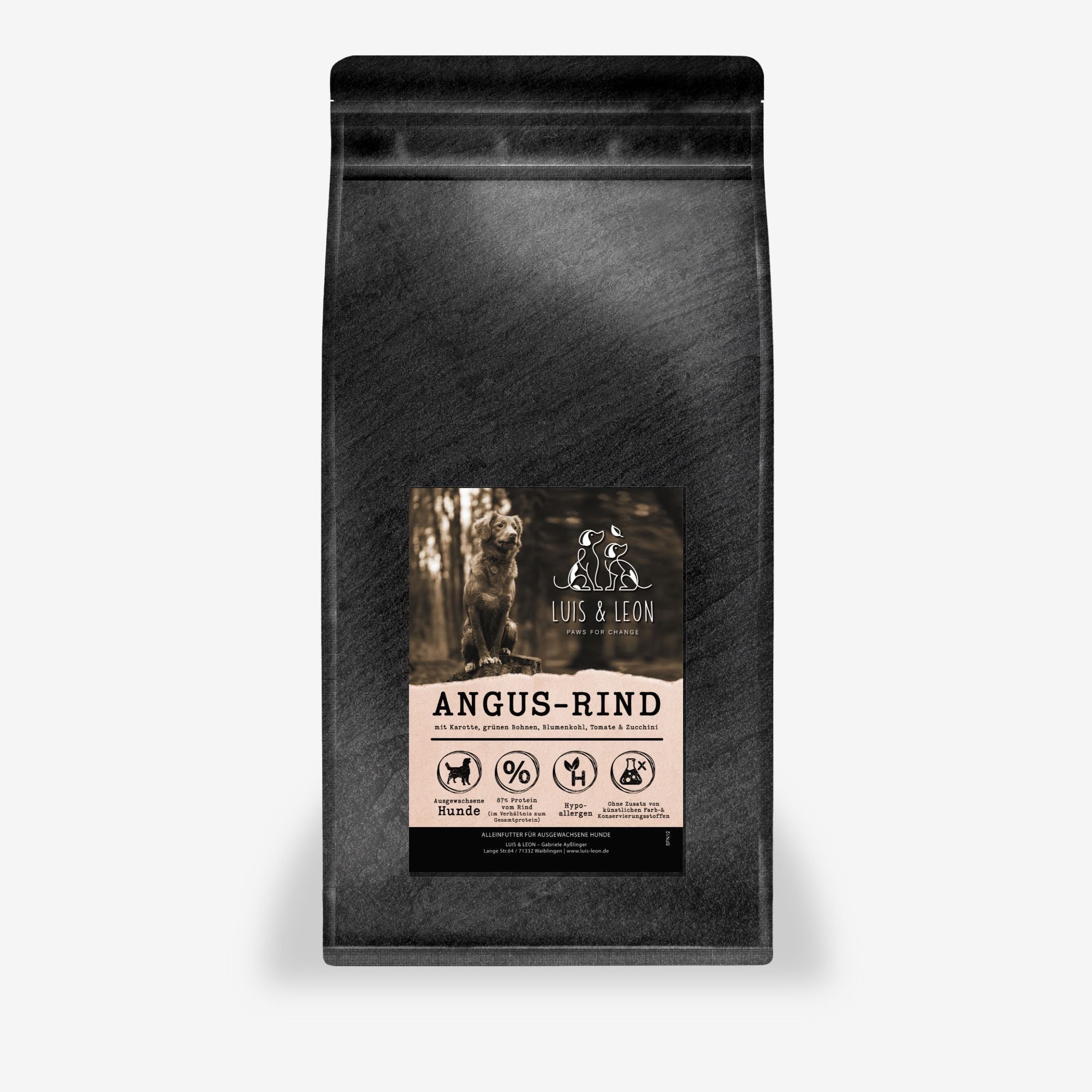 Hundefutter Angus-Rind – Superfood-Trockenfutter - LUIS & LEON