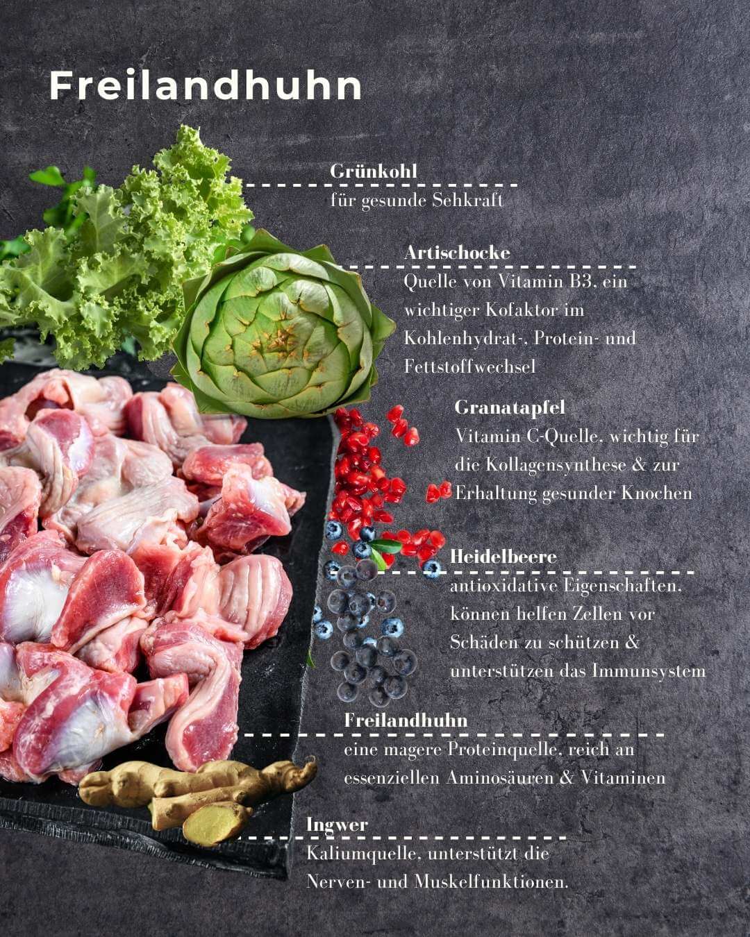 Hundefutter Huhn LUIS & LEON - Trockenfutter, 65 % Fleisch, Getreidefrei - LUIS & LEON