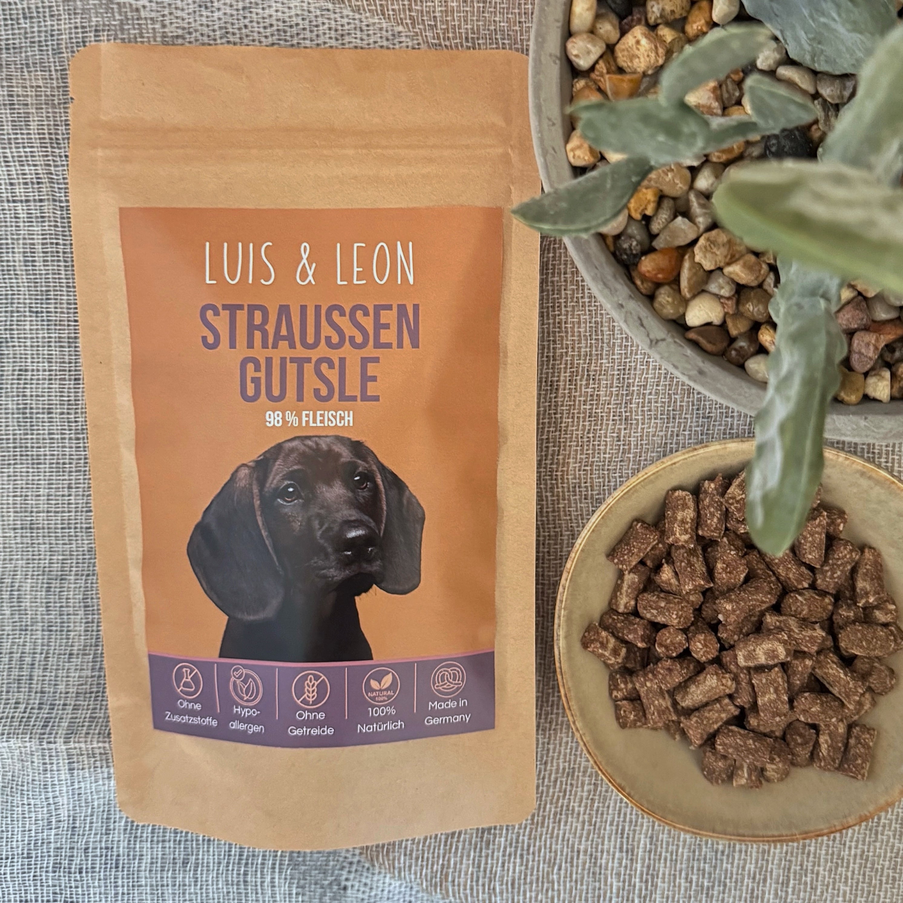 Hundeleckerli Straußen Gutsle LUIS & LEON – Hypoallergen, 98% Straußenfleisch - LUIS & LEON