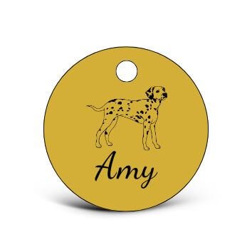 Hundemarke Edelstahl rund – personalisierbar mit Hunderassen - Motiv – beidseitig gravierbar – Größe M & L - LUIS & LEON