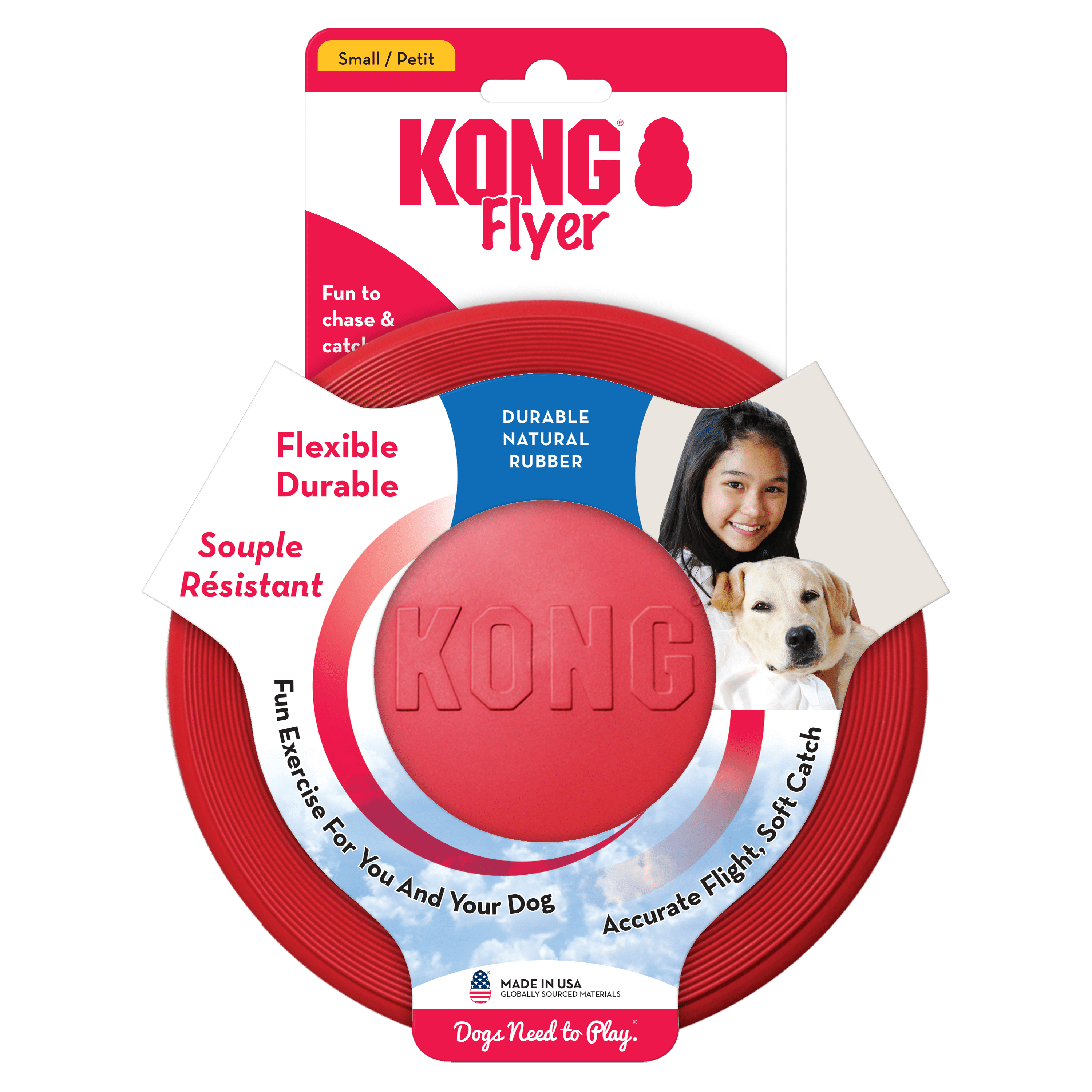Kong Flyer Hundefrisbee – Langlebig, für Apportierspiele - Naturkautschuk - LUIS & LEON
