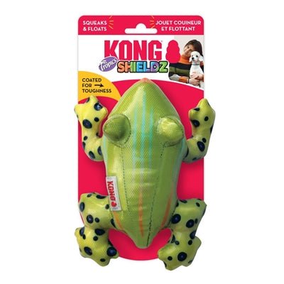 KONG Shieldz Tropics Frosch – Robustes Spielzeug für Hunde, schwimmt - LUIS & LEON