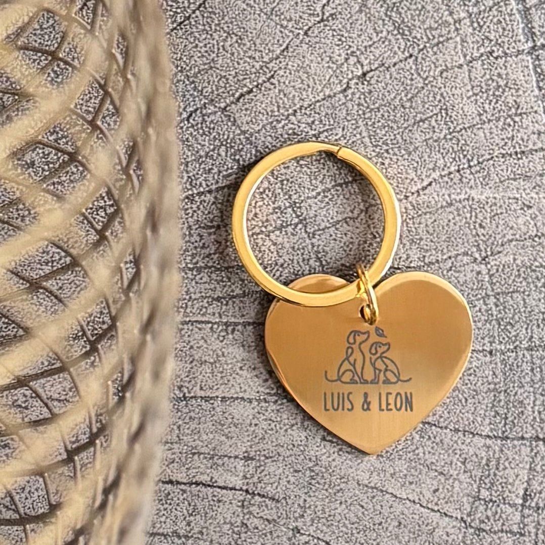 LUIS & LEON Herz - Schlüsselanhänger aus Edelstahl – Gold - LUIS & LEON