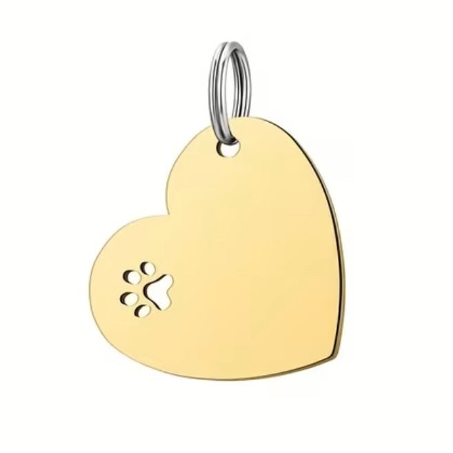 LUIS & LEON Hundemarke Herz aus Edelstahl mit Pfote - LUIS & LEON