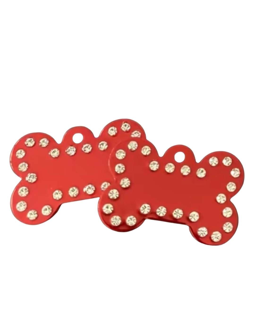 LUIS & LEON Hundemarke Knochen mit Strass – personalisierte Gravur aus Aluminium - LUIS & LEON