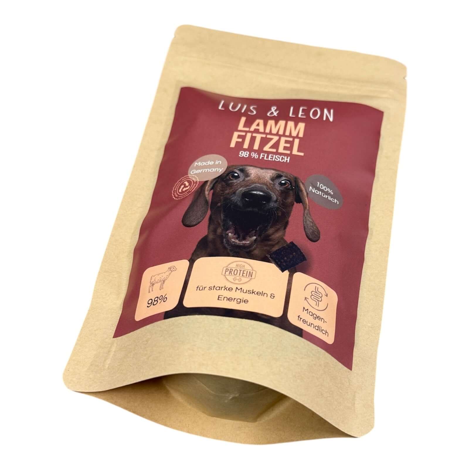 LUIS & LEON Lamm Fitzel – Natürliche Hundeleckerli, 98% Fleisch, für sensible Hunde - LUIS & LEON
