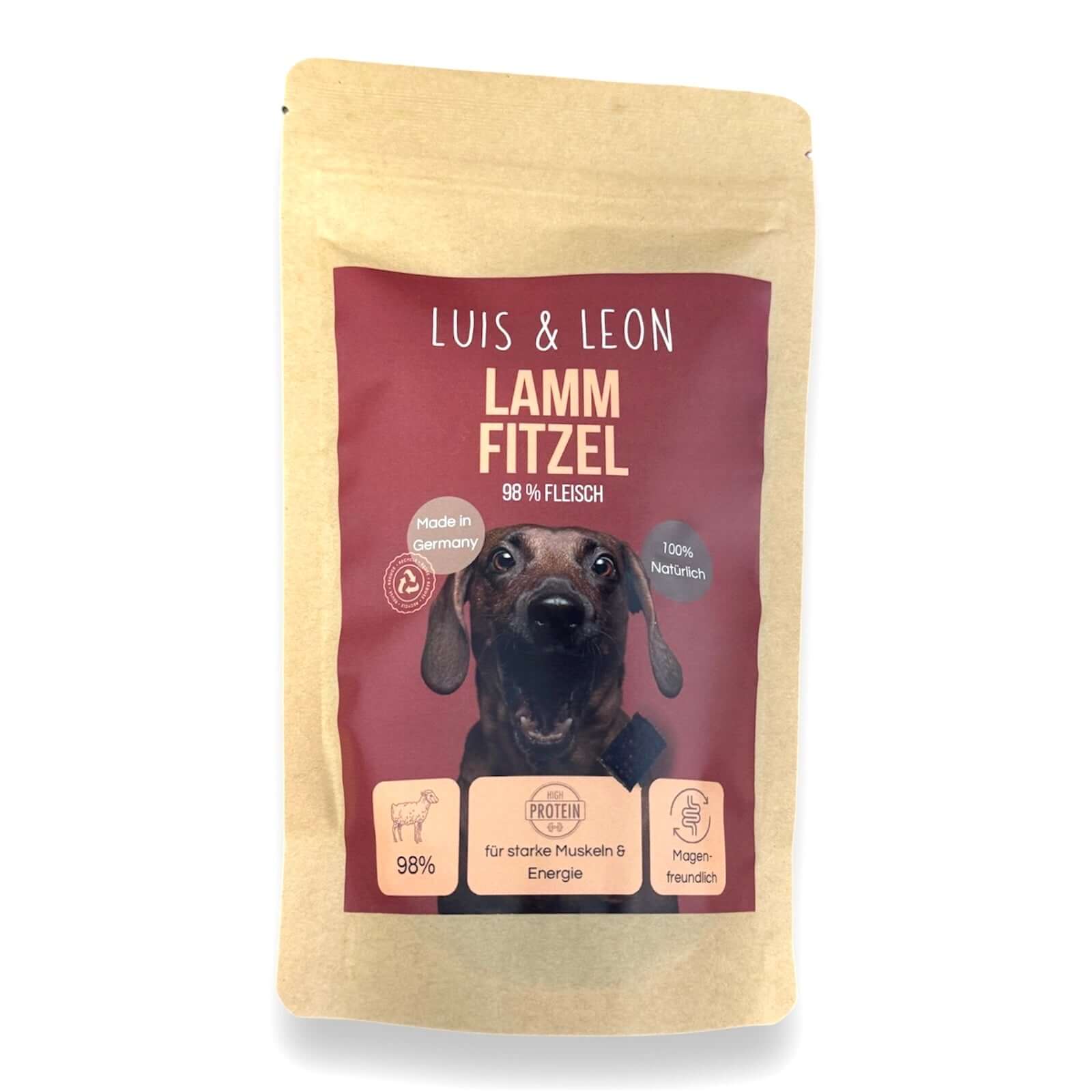 LUIS & LEON Lamm Fitzel – Natürliche Hundeleckerli, 98% Fleisch, für sensible Hunde - LUIS & LEON