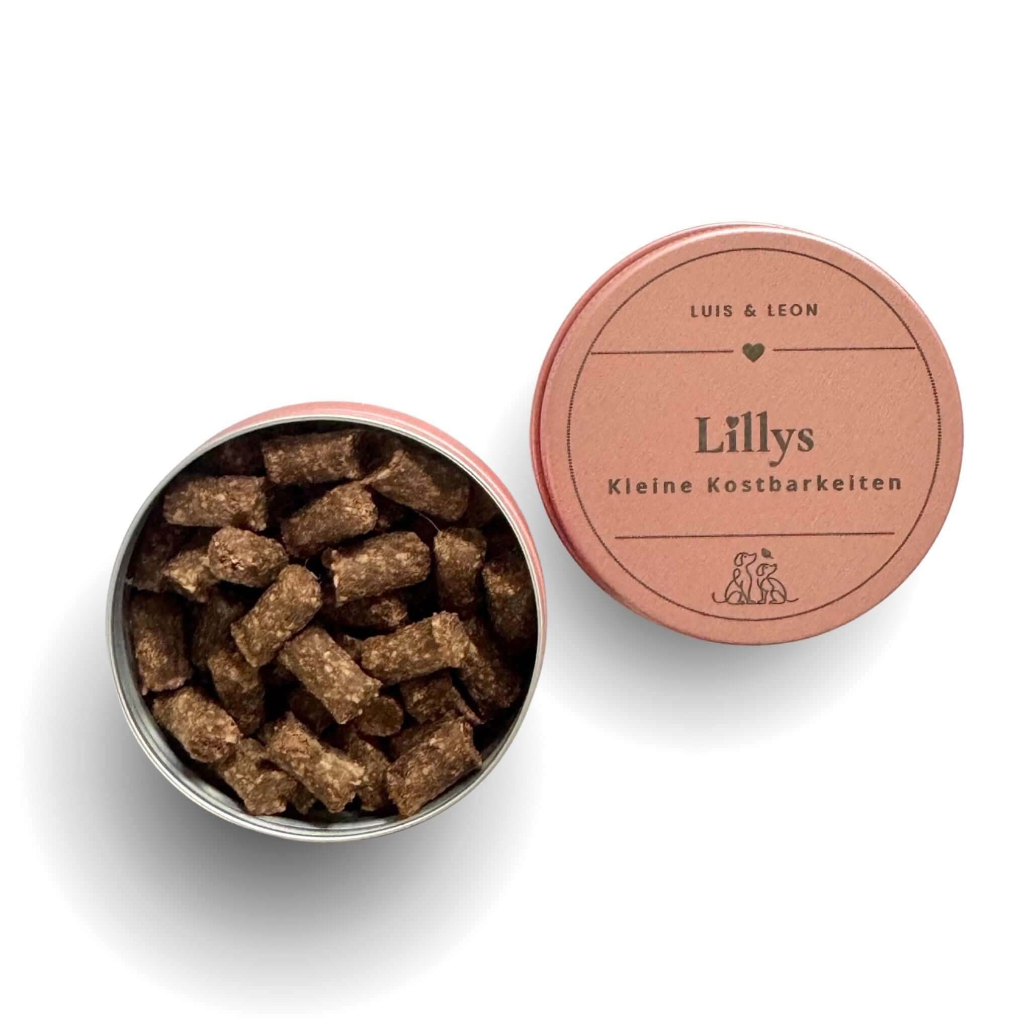 LUIS & LEON Leckerlidose aus Aluminium – rosa, personalisierbar mit Namen - LUIS & LEON