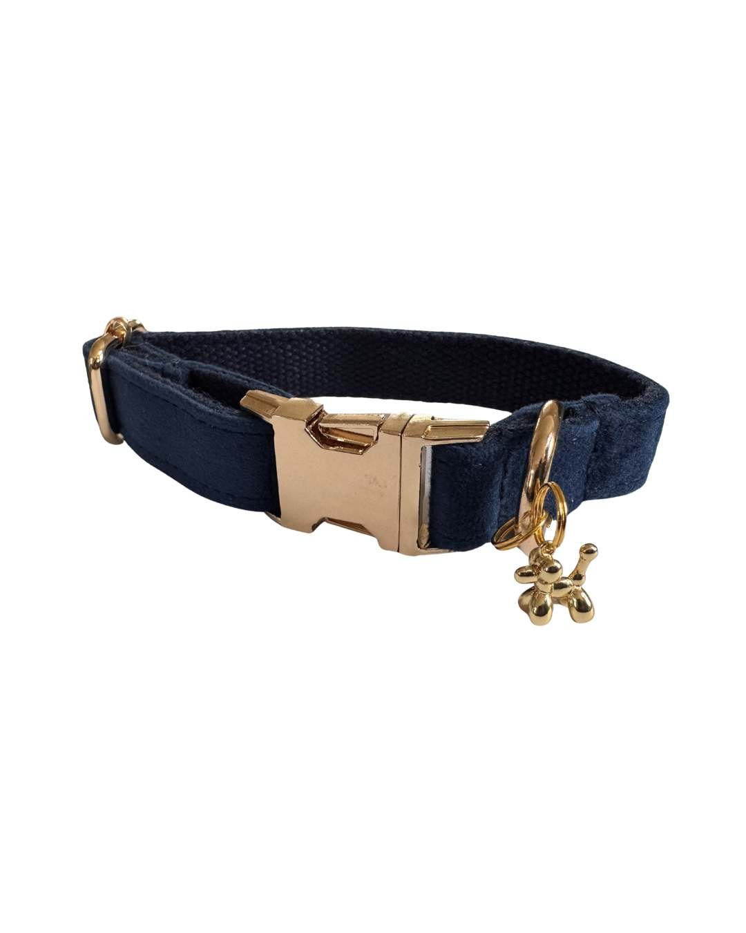 LUIS & LEON Personalisiertes Hundehalsband mit Name – Samt & Gold - LUIS & LEON