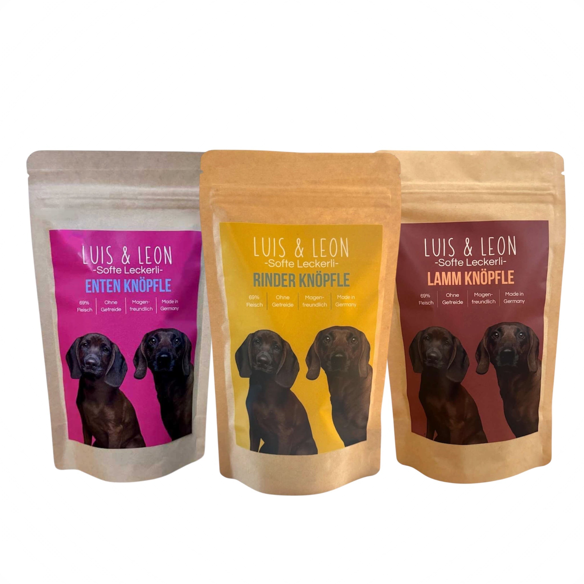 LUIS & LEON Weiche Hundeleckerli für Training – Ente, Lamm & Rind Bundle - LUIS & LEON