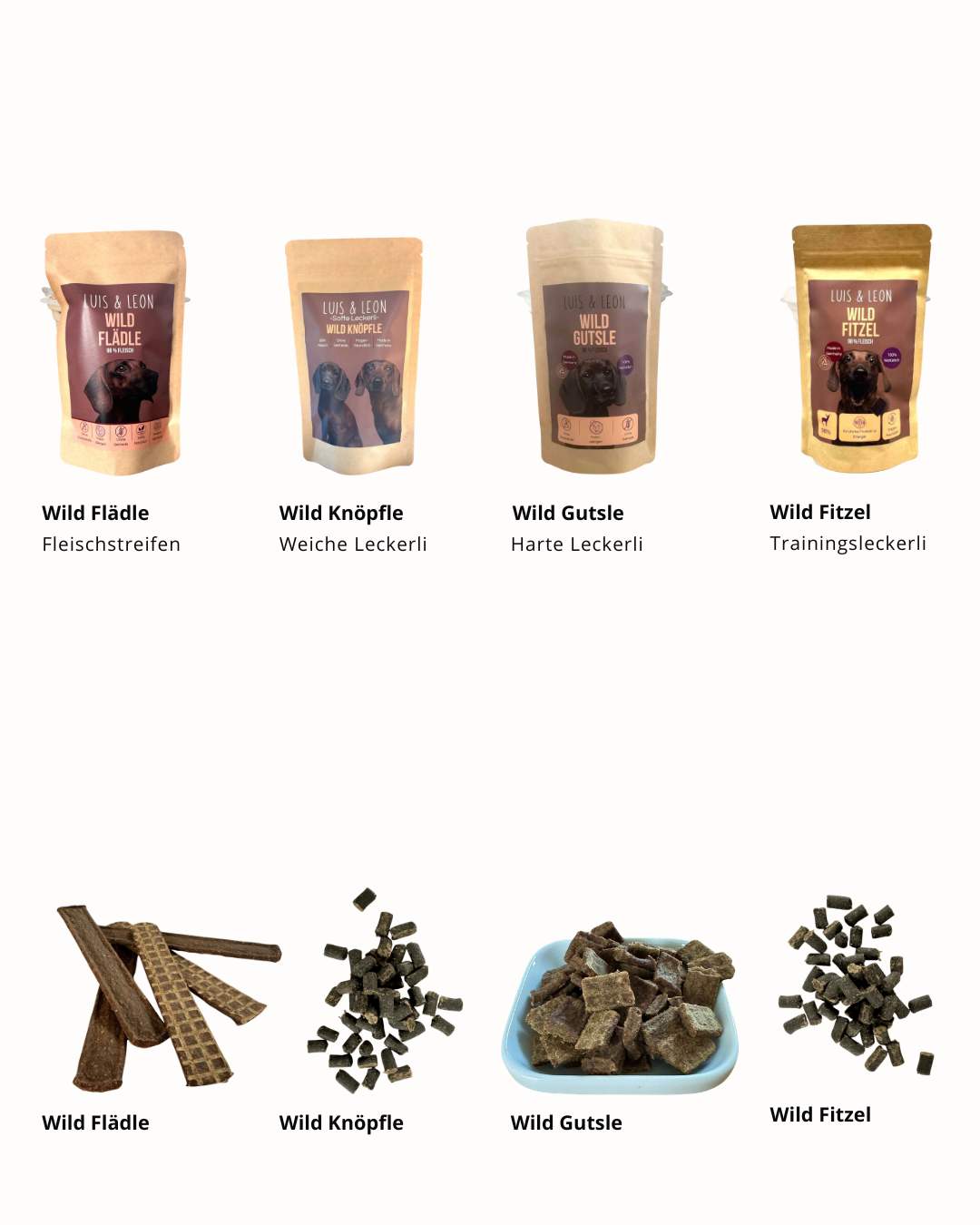 LUIS & LEON Wild Probierbundle – natürliche Hundeleckerli mit Wild - LUIS & LEON