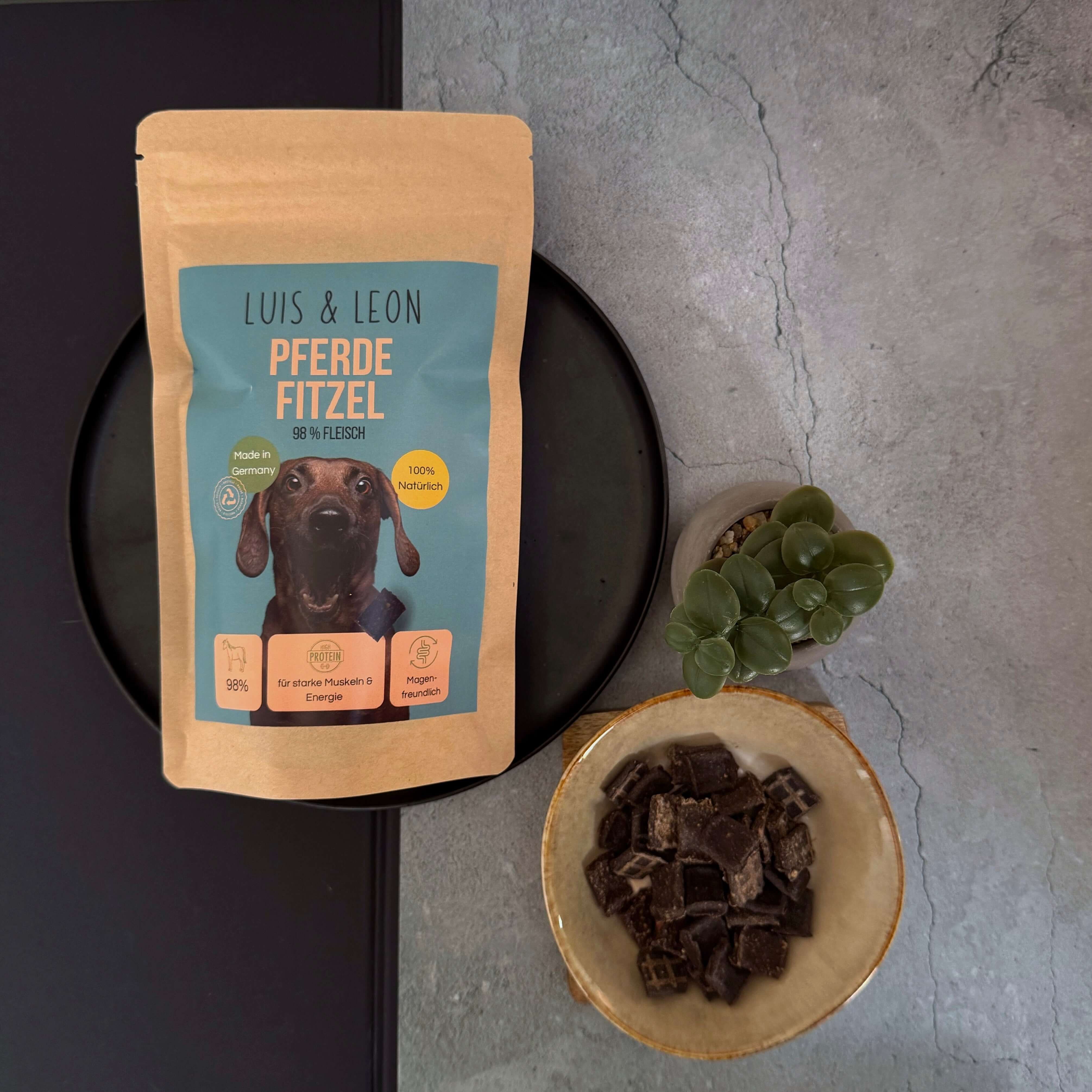 Natürliche Hundeleckerli LUIS & LEON Pferde Fitzel – Getreidefrei, 98% Fleisch - LUIS & LEON