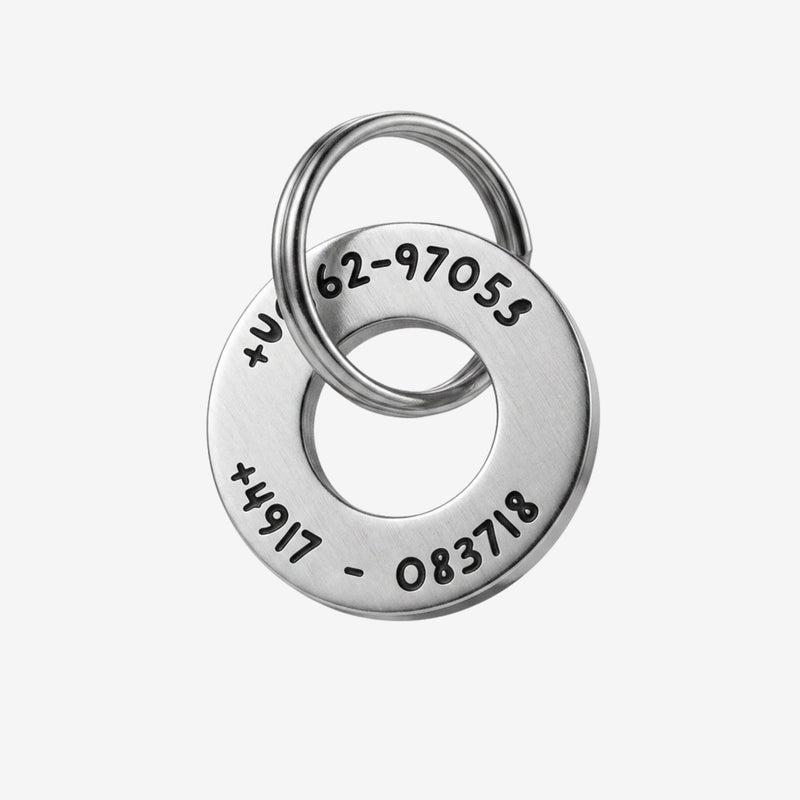 Personalisierte Hundemarke Edelstahl Donut