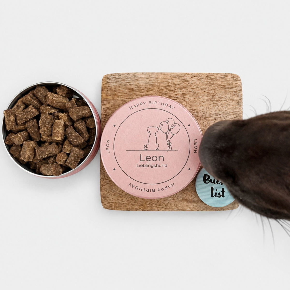 Personalisierte Leckerlidose für Hunde – Hundegeburtstag - LUIS & LEON