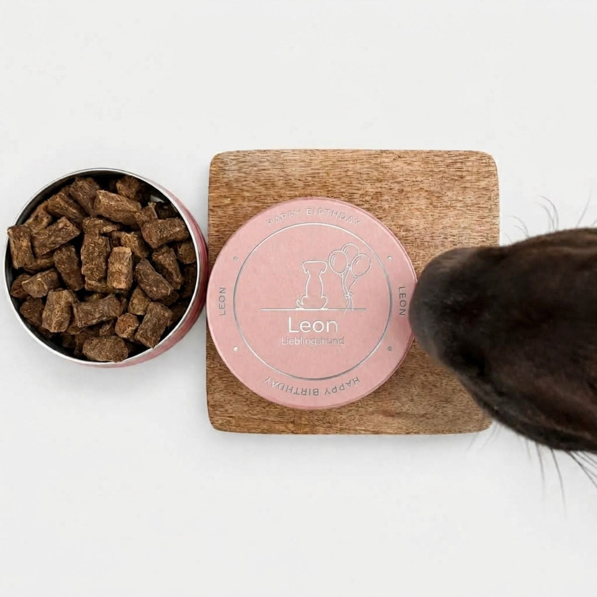 Personalisierte Leckerlidose für Hunde – Hundegeburtstag - LUIS & LEON