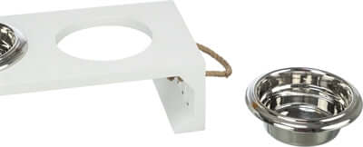 Trixie Be Nordic Napf - Set Edelstahl - Futterstation, Weiss - LUIS & LEON