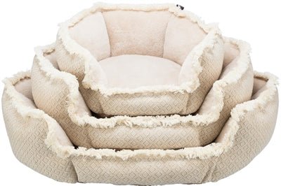 TRIXIE Hundebett Boho in Beige – natürlicher Komfort, Donut beige - LUIS & LEON