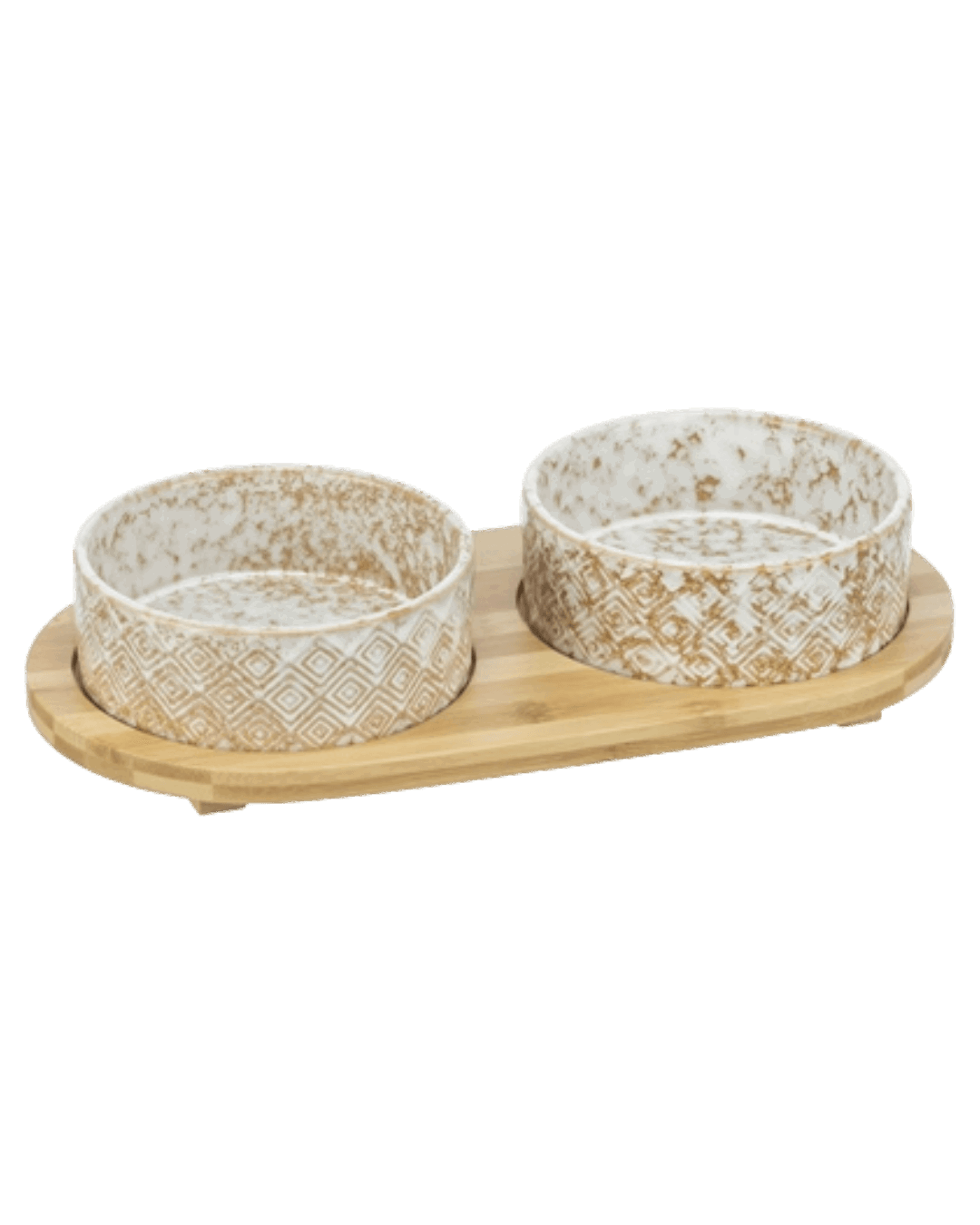 Trixie Napf - Set, Keramik & Bambus - Futterstation für Hunde - LUIS & LEON